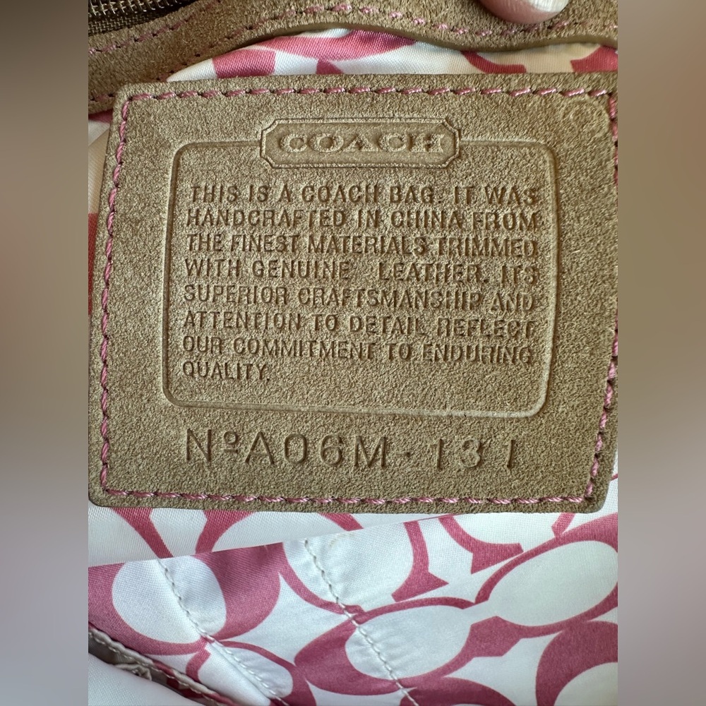 Coach Tan and Pink Tote Bag - Picture 5 of 15